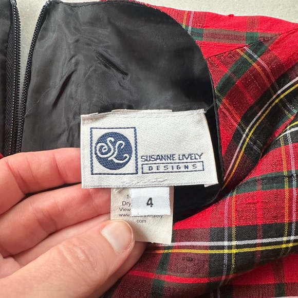 Susanne Lively Girls Red Plaid Holiday Dress | Susanne Lively Dress | Red dress - Picture 7 of 8